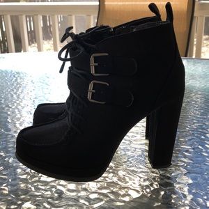 Black high heel booties